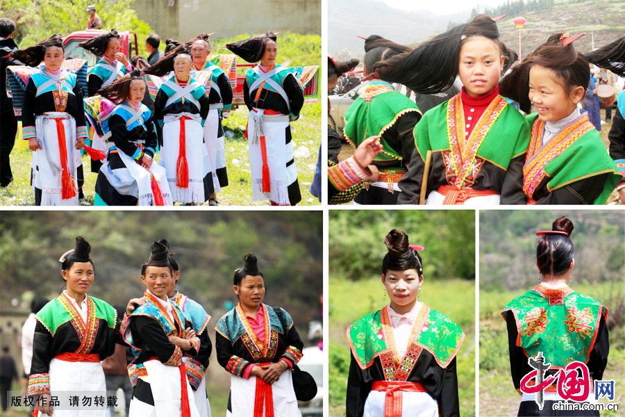 貴州省安順市西秀區岩臘鄉一帶的苗族服飾。中國網圖片庫 盧維攝