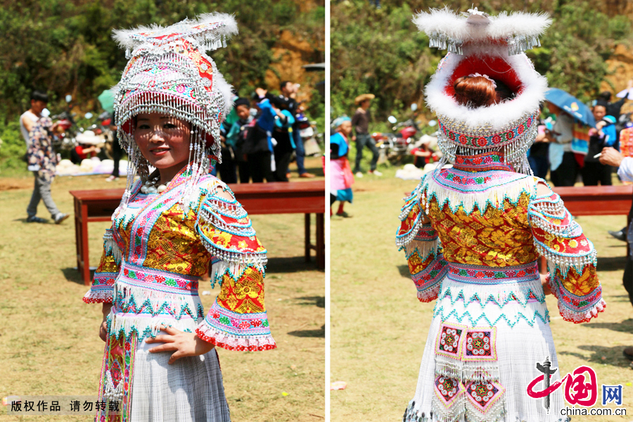 白苗女性服飾。中國網圖片庫 盧維攝 