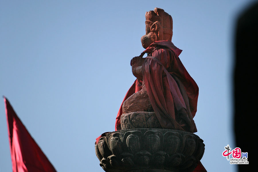 罗摩神庙的神猴哈努曼石柱