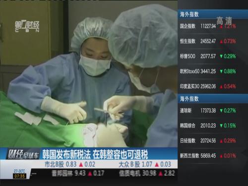 韩国发布新税法 在韩整容也可退税