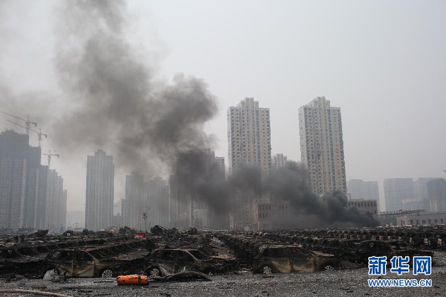 （天津港“8·12”事故）（6）被毀壞的車輛再次發生爆炸