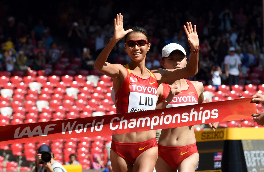 女子20公里竞走：中国选手刘虹获得冠军 