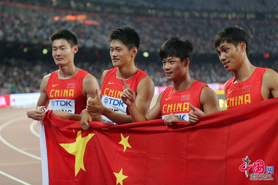 中国队夺世锦赛男子4X100米接力银牌 牙买加