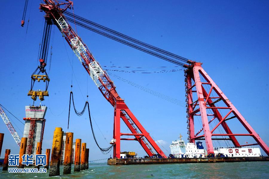 （圖文互動）（4）港珠澳大橋208座墩臺已全線完工 建設進入最後衝刺階段 