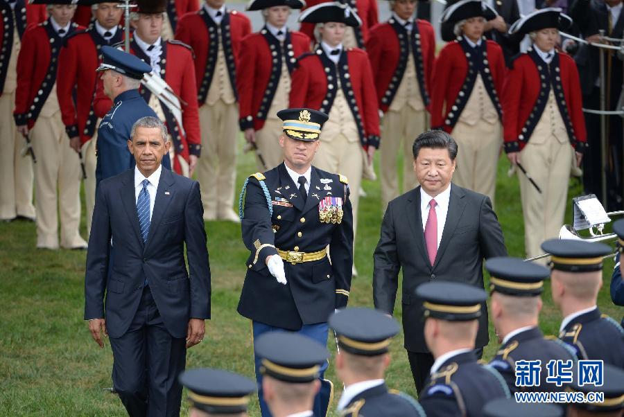 （XHDW）（14）習近平出席美國總統奧巴馬舉行的歡迎儀式