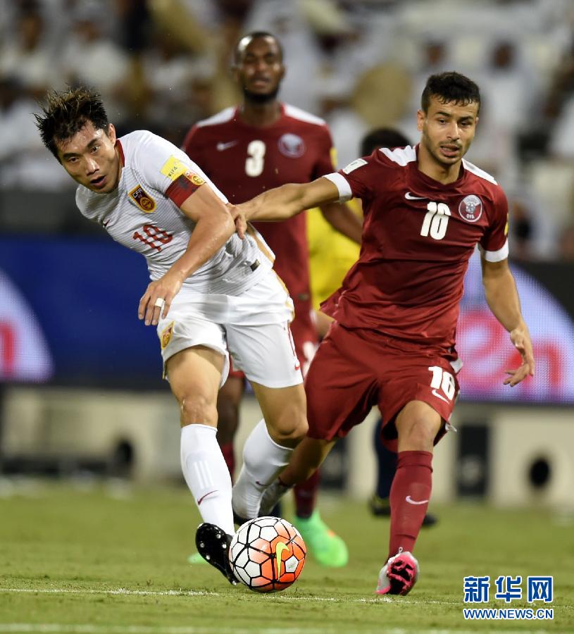 （體育）（3）足球——世預賽：中國不敵卡達