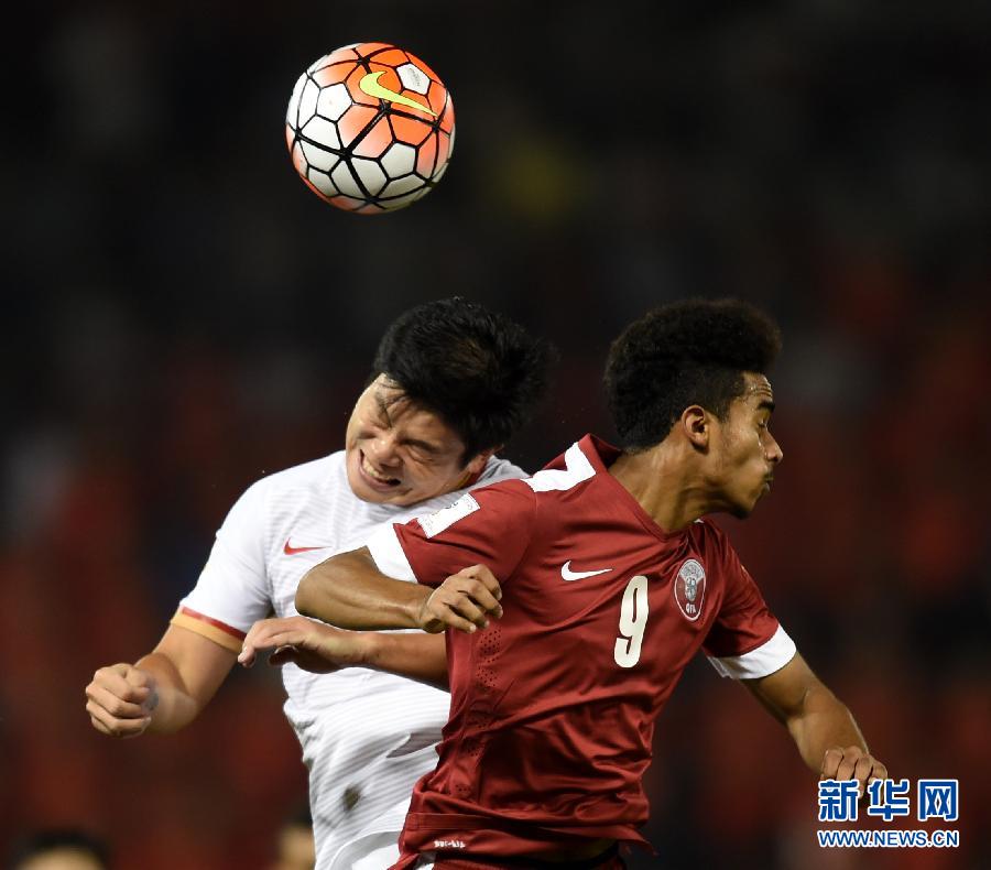 （體育）（22）足球——世預賽：中國不敵卡達