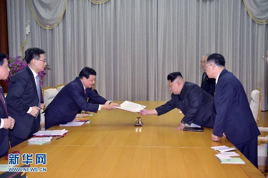 （XHDW）（2）刘云山会见朝鲜劳动党第一书记金正恩