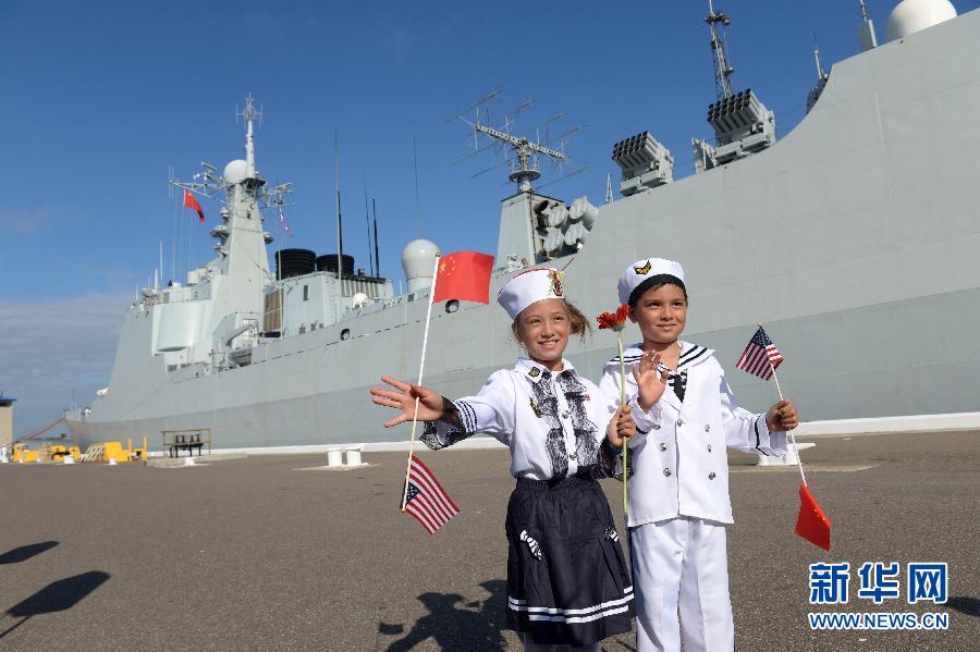 （国际）（3）中国海军152舰艇编队抵达美国访问