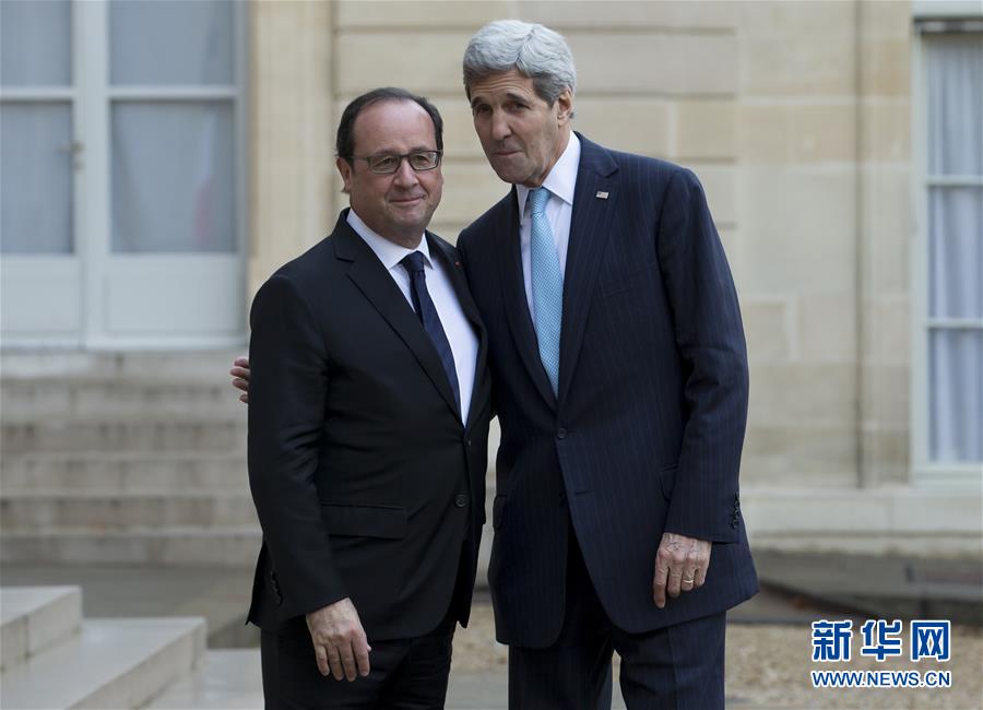 （国际）（1）法国总统奥朗德会见美国国务卿克里