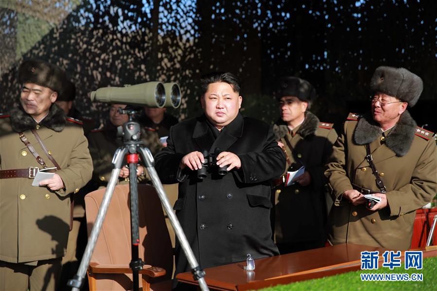 （国际）（1）金正恩观摩朝鲜人民军炮兵射击比赛
