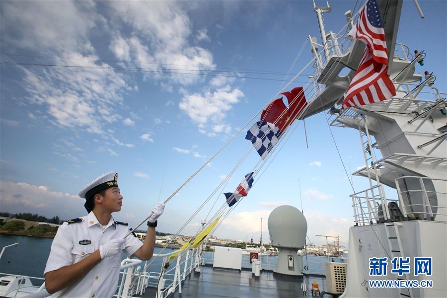 （國際·圖文互動）（1）中國海軍和平方舟醫院船抵達美國夏威夷
