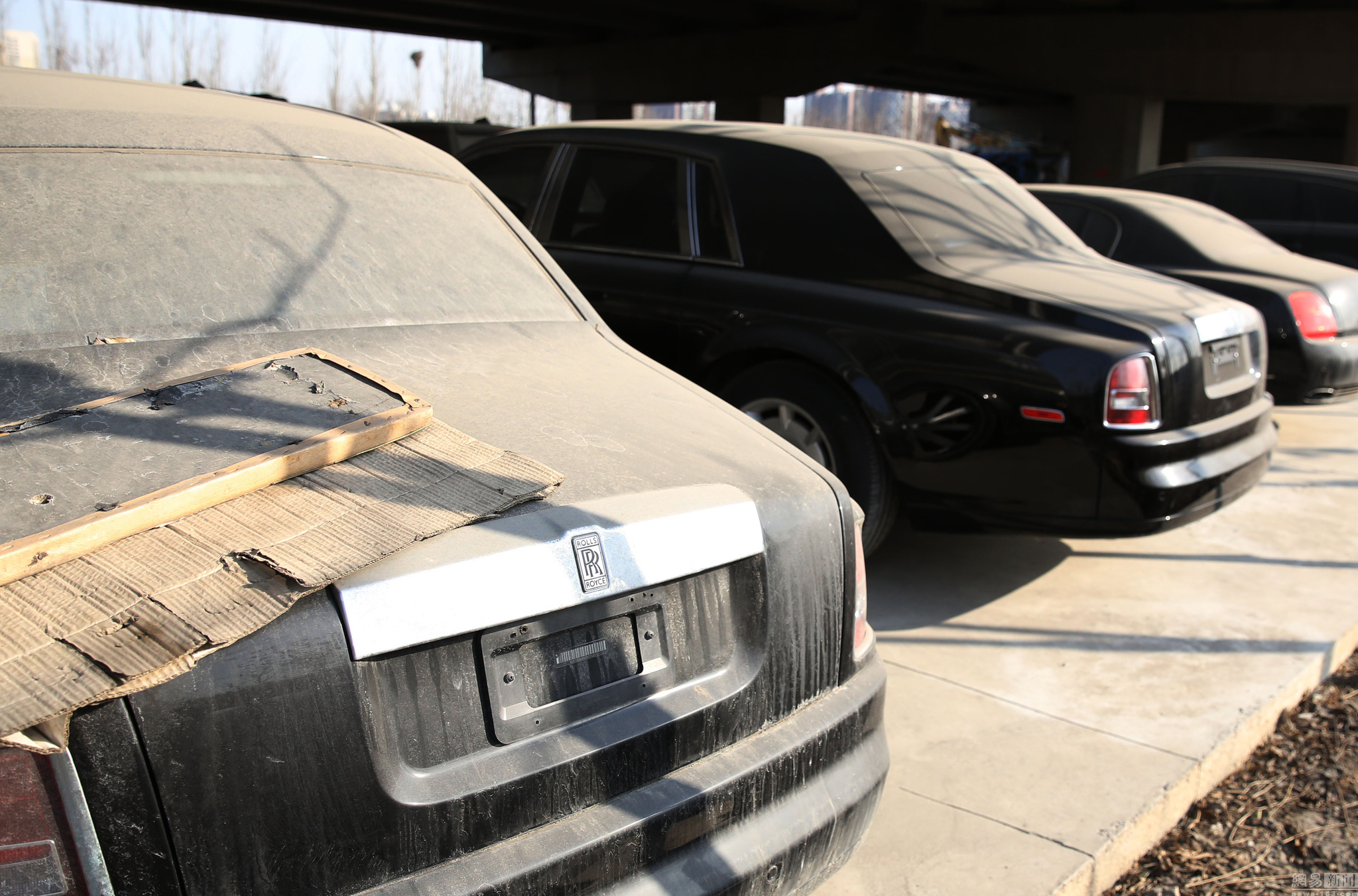 北京某橋下現豪車“車庫” 車輛佈滿灰塵
