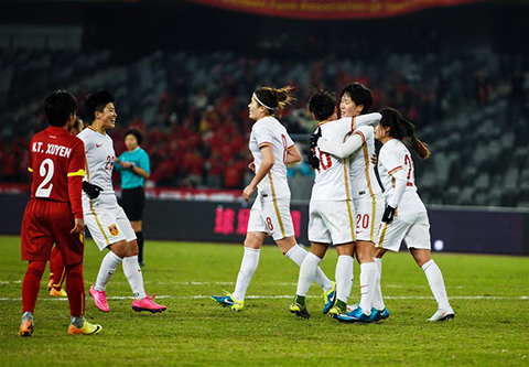 女足四国赛:张睿王珊珊马晓旭2球 中国8-0越南