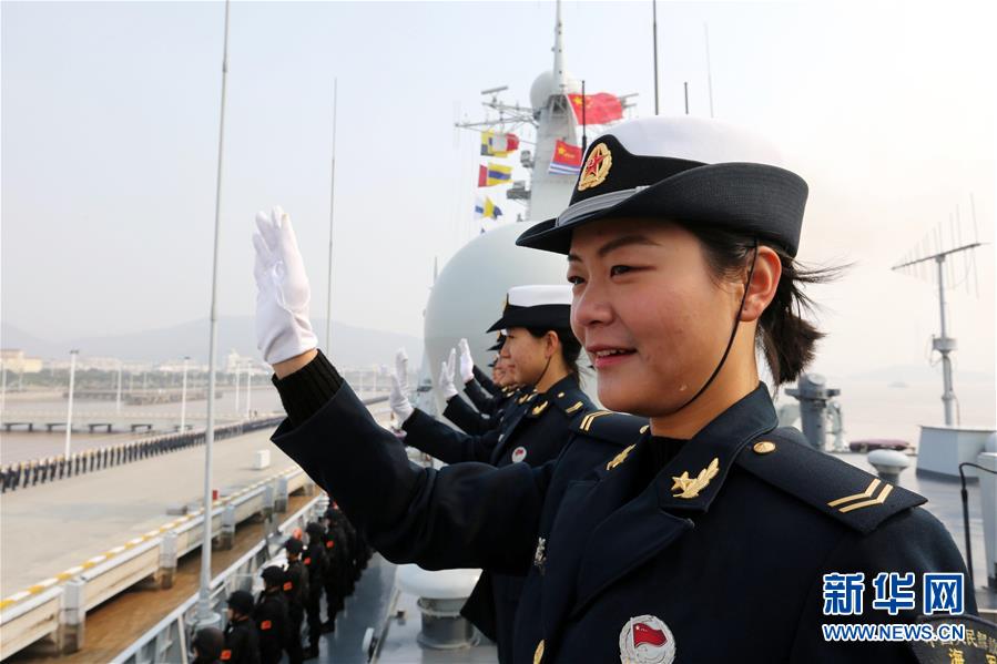 （军事）（2）中国海军152舰艇编队完成护航和环球访问任务载誉归来