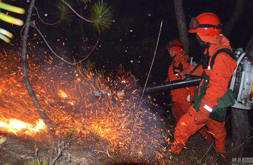 云南香格里拉发生森林火灾致1死6伤