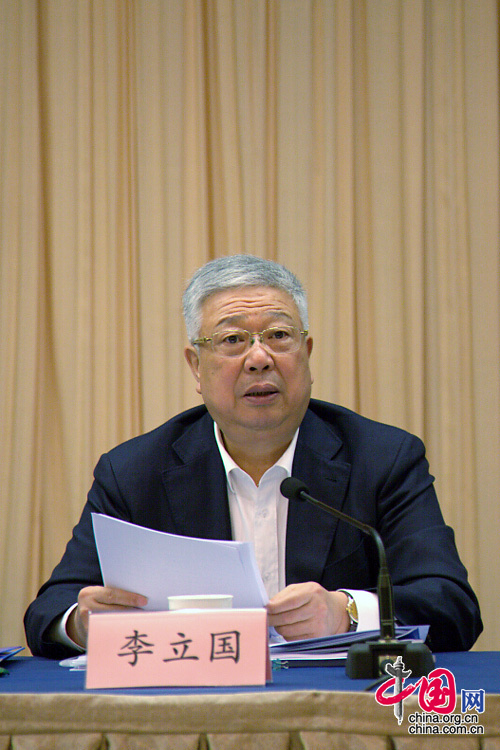  3月29日，民政部部長、全國老齡委副主任、全國老齡辦主任李立國在會議上作重要講話。中國網記者 張鈺攝