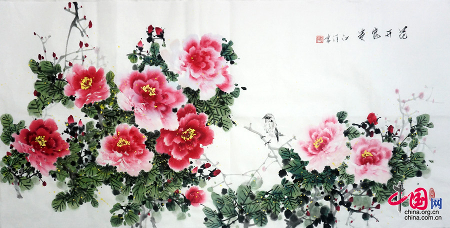 江洋作品：《花开富贵》