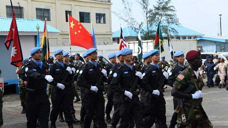 中国驻利比里亚防暴队参加“国际维和人员日”