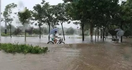 大雨突袭河南 开封多条大街积水严重