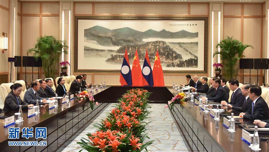 （杭州G20·XHDW）習近平會見寮國國家主席本揚