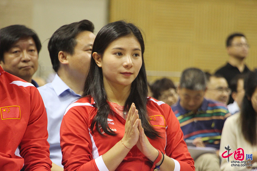 里约奥运会女子三米板亚军何姿.中国网记者 鲁楠 摄