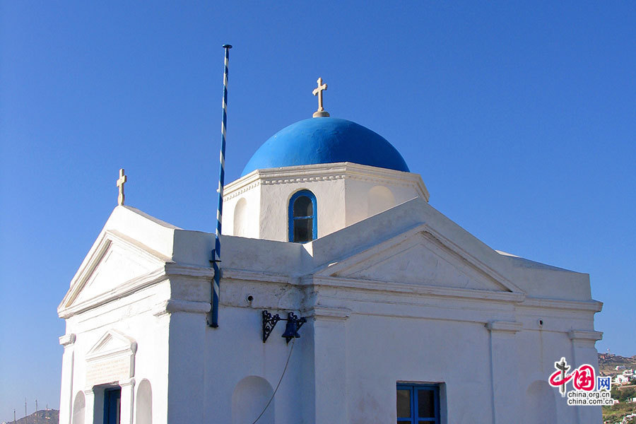 米岛的蓝顶教堂