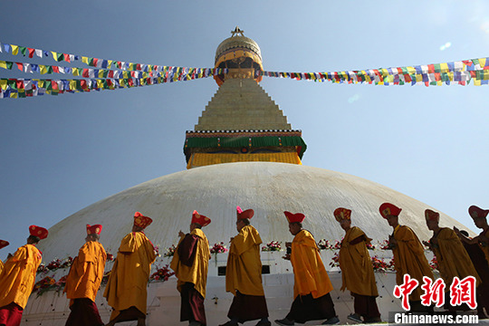 尼泊爾博達哈大佛塔舉行開光典禮法會