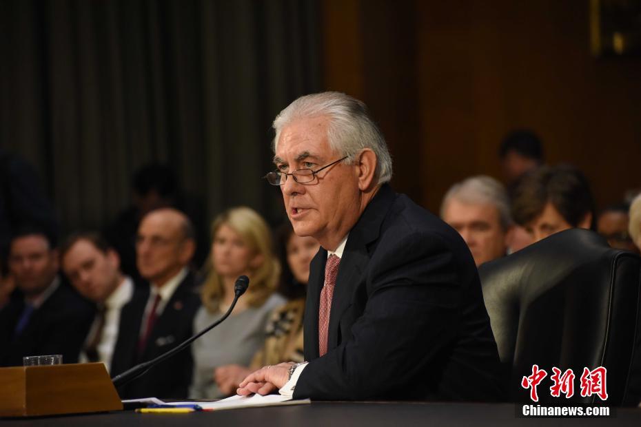 美候任国务卿蒂勒森出席提名听证会
