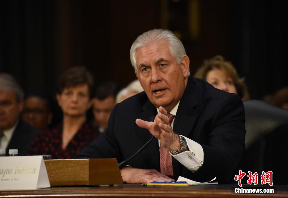 美候任国务卿蒂勒森出席提名听证会