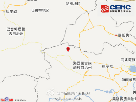 青海海西州冷湖行政委员会发生3.3级地震