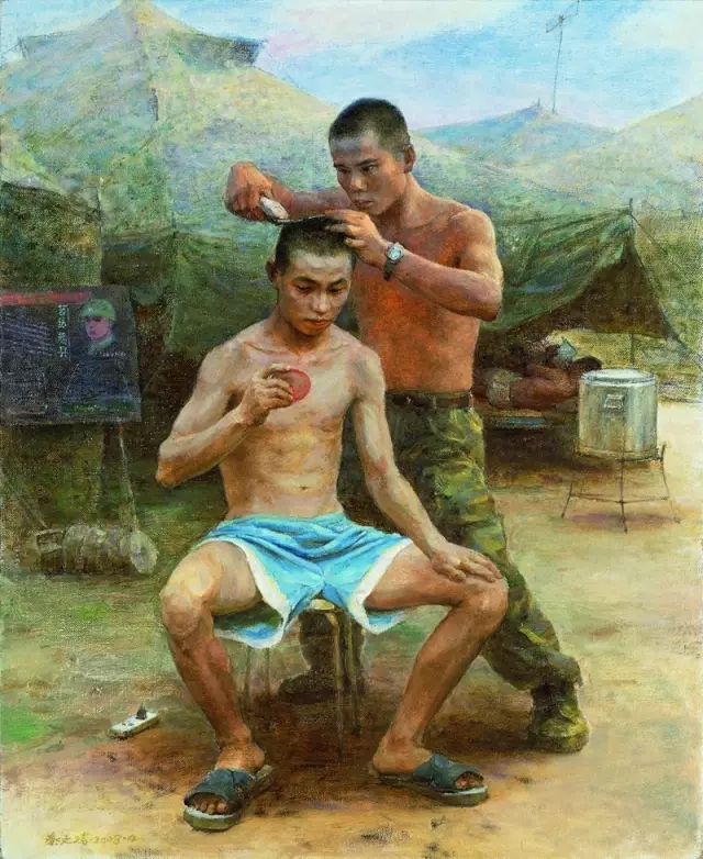 林金福油画军人图片