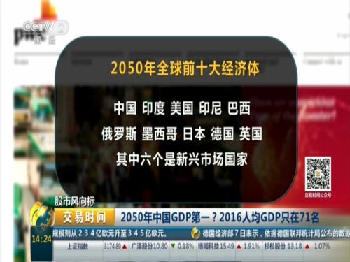 2050年中国GDP第一?2016人均GDP只在71名