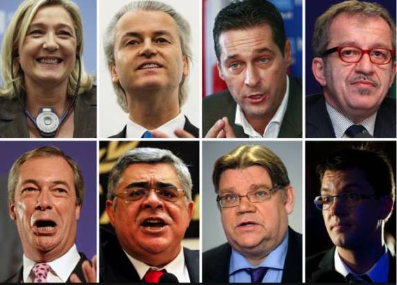 (图为欧洲各国极右翼实力代表人物)