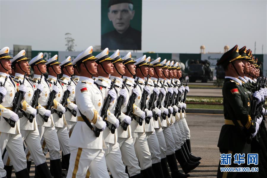 （國際）中國人民解放軍三軍儀仗隊首次亮相“巴基斯坦日”閱兵綵排