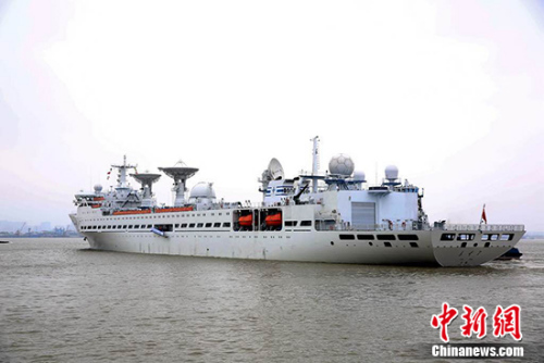 中国“远望七号”出海执行“天舟一号”海上测控任务