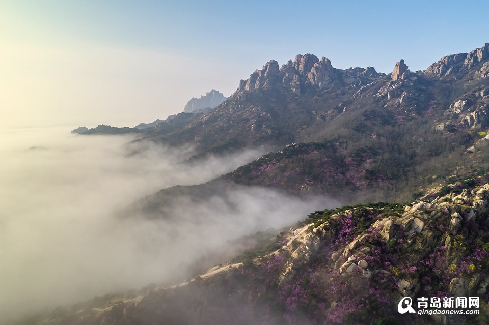 高清：航拍云雾大珠山 鲜花配奇石美不胜收