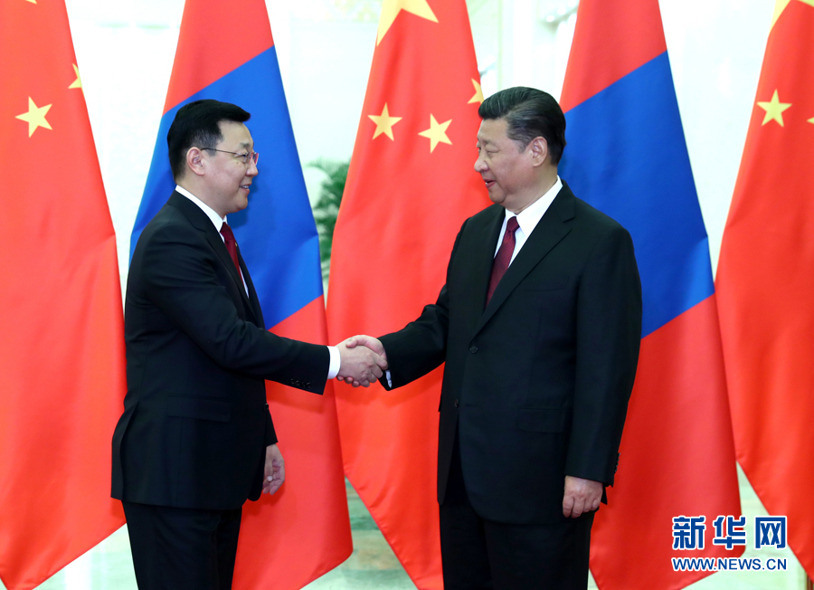 習近平會見蒙古國總理額爾登巴特