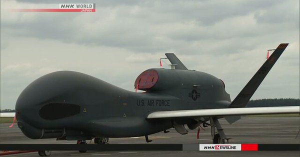 美军对外公开部署日本的4架全球鹰无人机