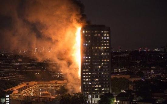 伦敦公寓大火疑似由于四楼住户冰箱著火引起