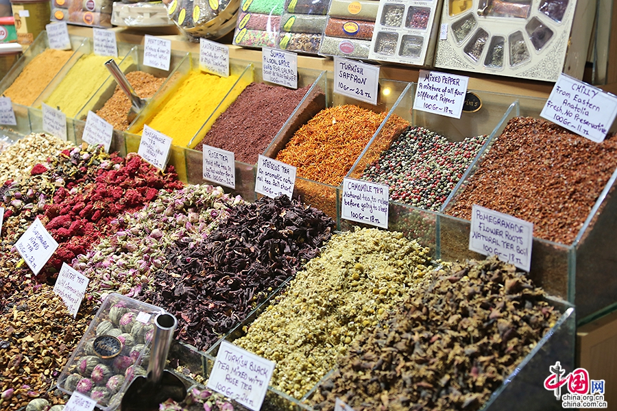 香料集市的香料与干花草茶