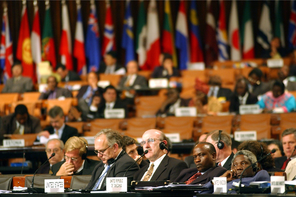 2004年6月14日在巴西圣保罗举行的联合国贸易和发展会议第11届大会现场