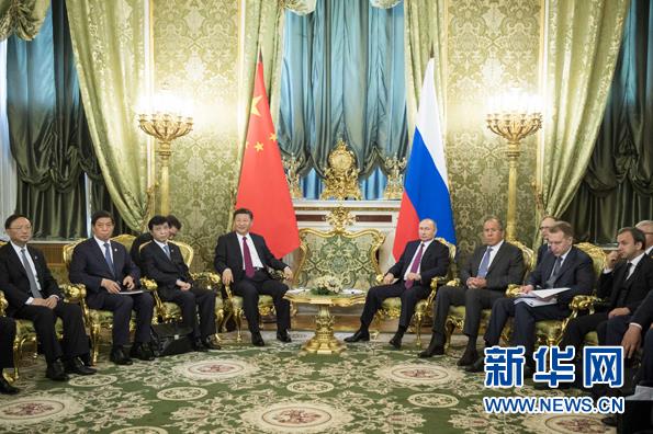 7月4日，國家主席習近平在莫斯科克里姆林宮同俄羅斯總統普京舉行會談。 新華社記者 李學仁 攝