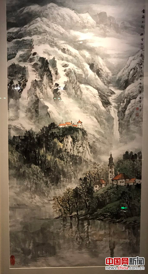 '一带一路笔墨传情'展开幕 80米长《敕勒青城图》亮相