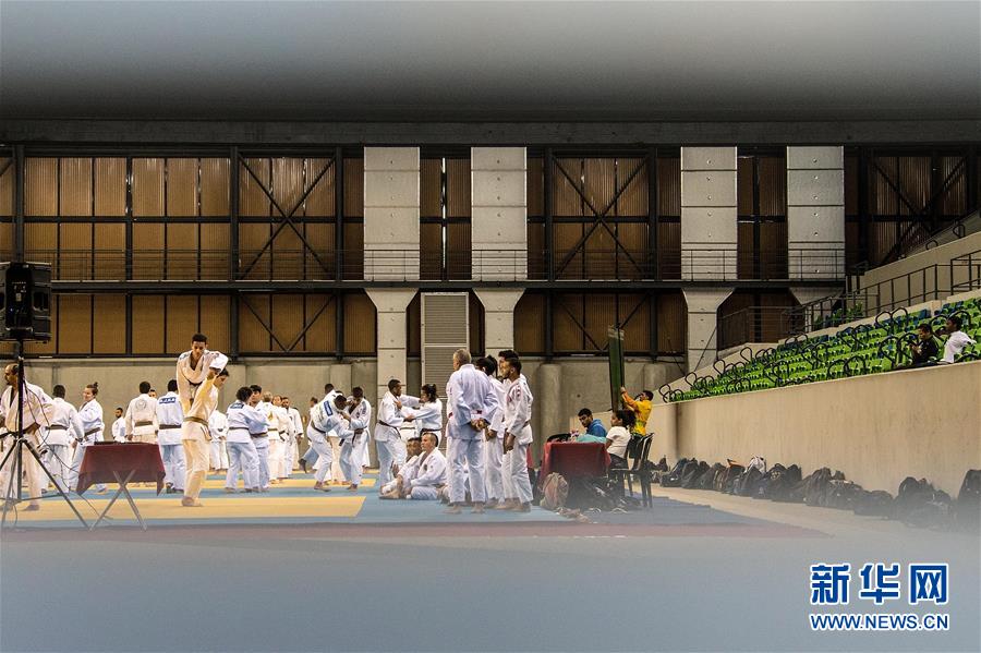 8月5日，里约州柔道联合会在位于蒂奥多罗场馆群的青年体育馆内进行训练。