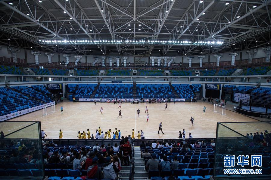 8月5日在里约人1号场馆内进行的室内足球比赛。