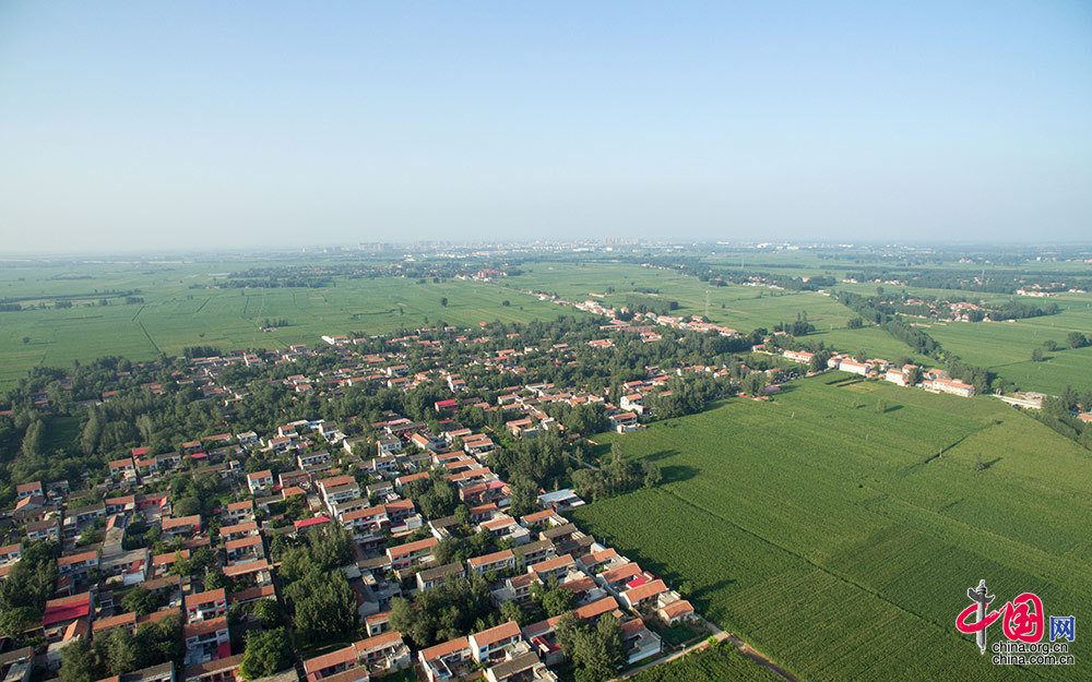 航拍河北大名 淳美乡村图画