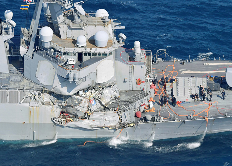 美军将处分菲茨杰拉德号撞船事故责任人员