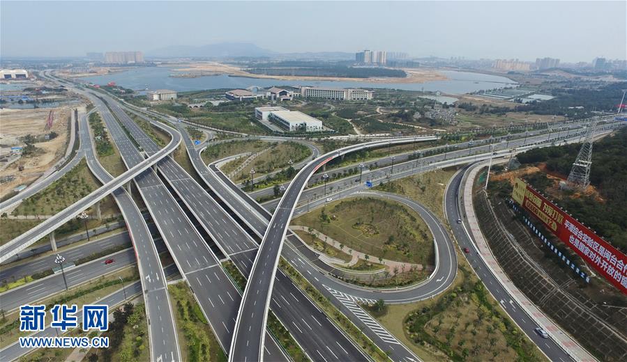 这是福建平潭综合试验区内的渔平立交桥(2016年3月6日摄).