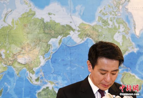 资料图片:日本民进党党首前原诚司。